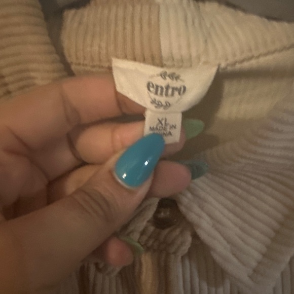 Color blocked corduroy Shacket - Picture 2 of 2